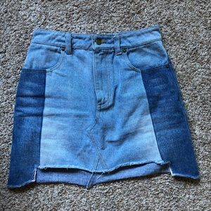 Two-colored Jean Skirt